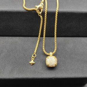 David Yurman Gold Necklace with Sparkling Pendant